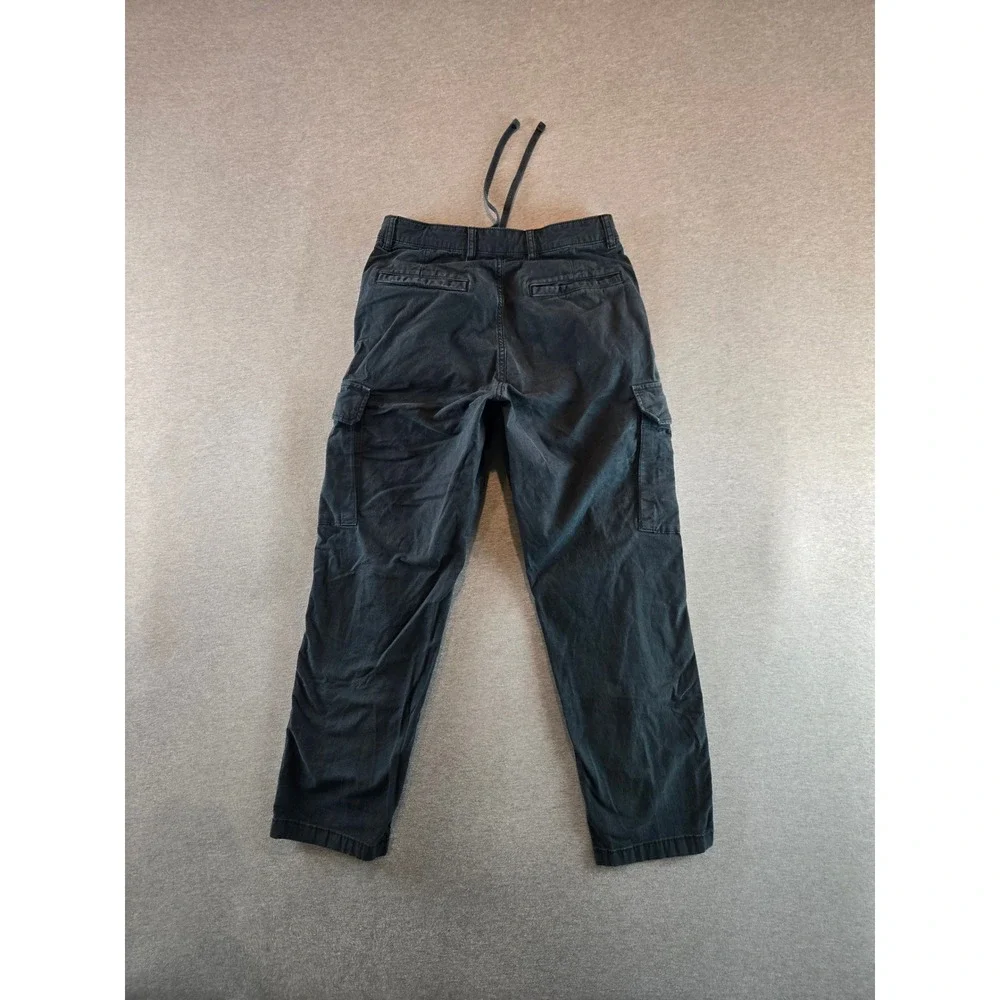 Uniqlo Cargo Pants Mens Small Black Regular Fit Stretch Utility Drawstring